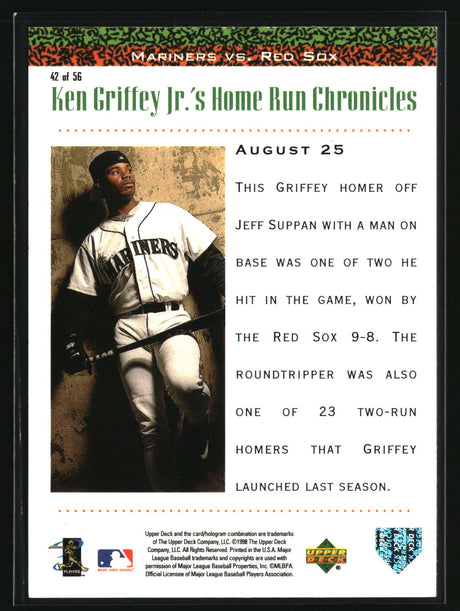 Ken Griffey Jr. 1998 Upper Deck Ken Griffey Jr.'s Home Run Chronicles #42