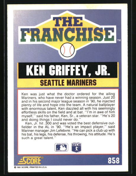 Ken Griffey, Jr. 1991 Score #858