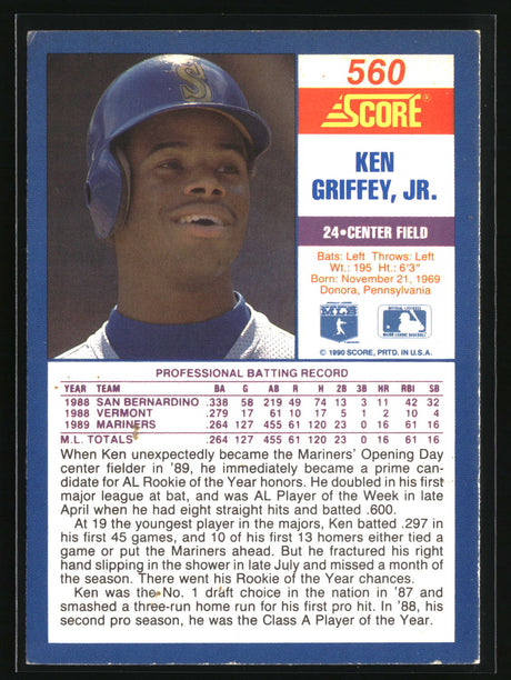 Ken Griffey, Jr. 1990 Score #560