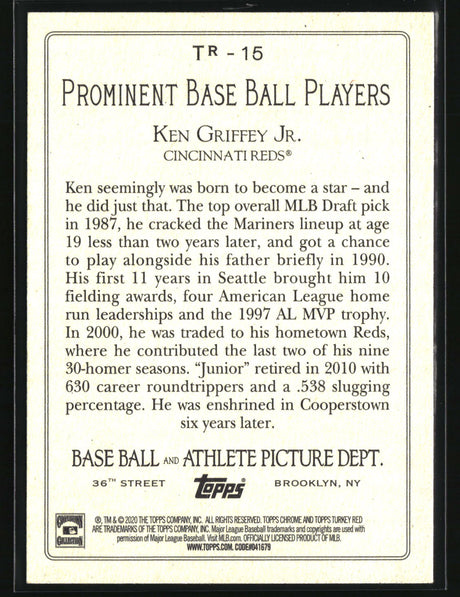 Ken Griffey Jr. 2020 Topps Update Turkey Red 2020 #TR-15