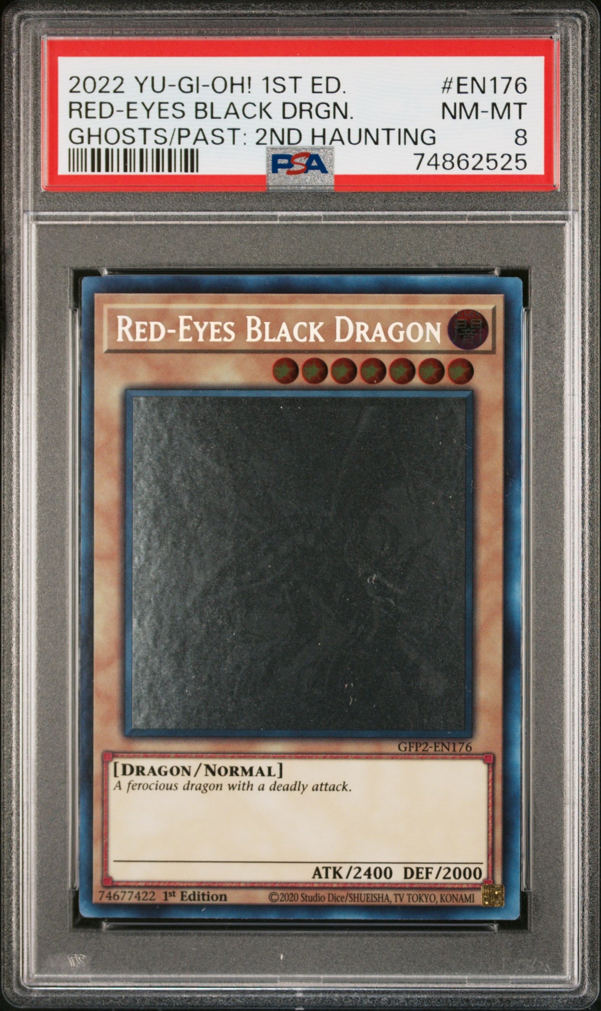 Red-Eyes Black Dragon (Ghost Rare) #GFP2-EN176 PSA 8