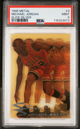 Michael Jordan 1995-96 Metal Slick Silver #3 PSA 9