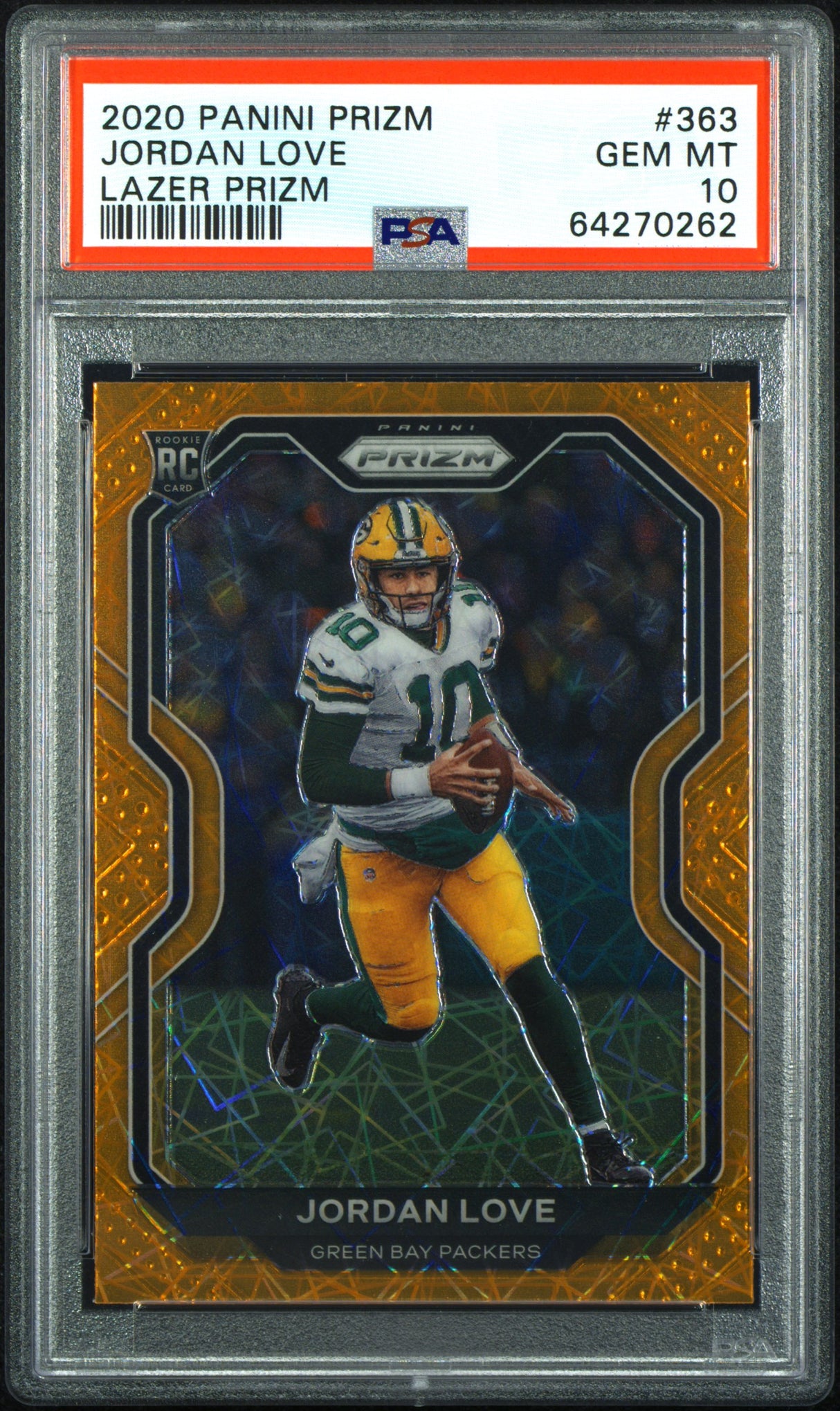 Jordan Love 2020 Panini Prizm Prizm Lazer #363 PSA 10