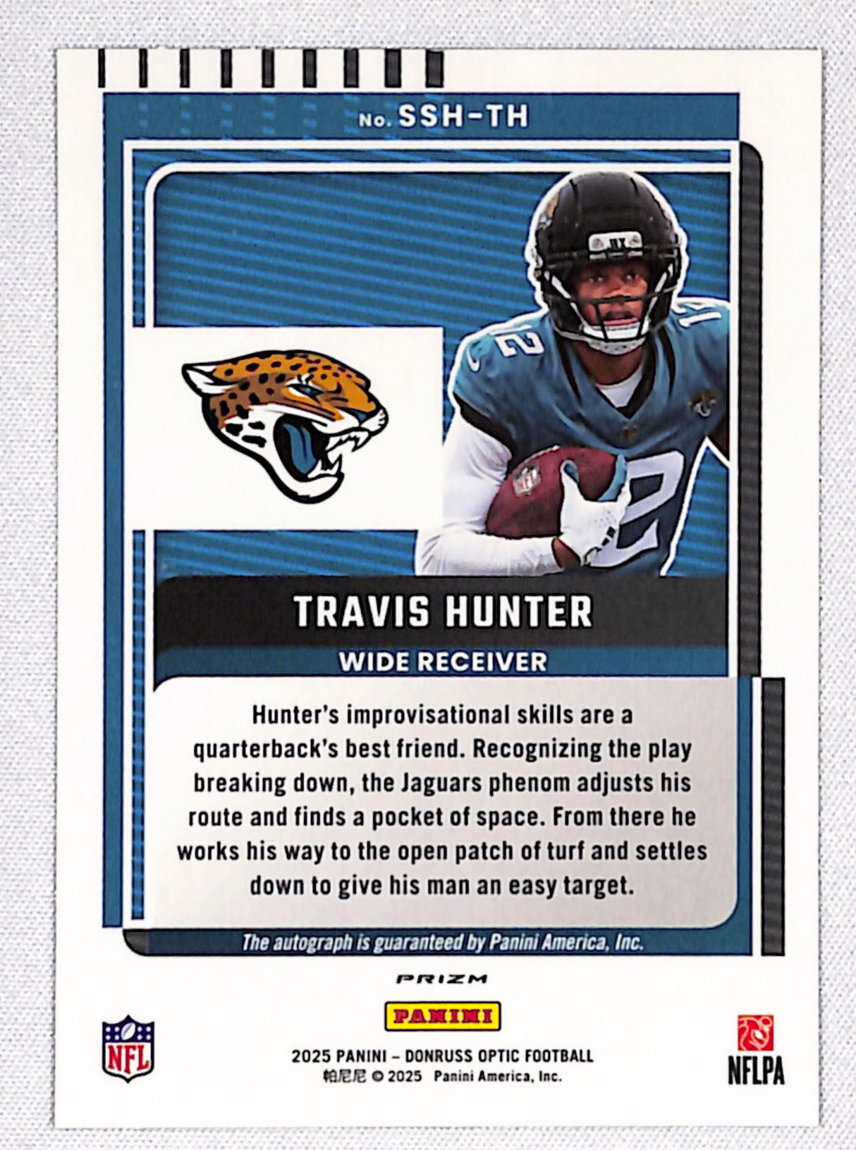 Travis Hunter 2025 Donruss Optic Signature Series Holo #SSH-TH
