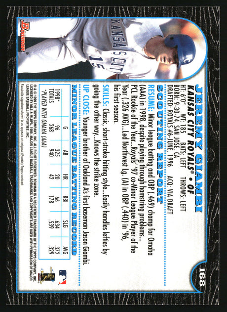Jeremy Giambi 1999 Bowman #168
