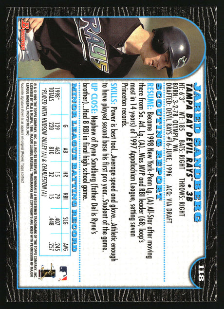 Jared Sandberg 1999 Bowman #118