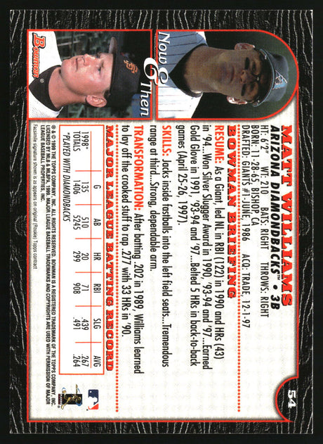 Matt Williams 1999 Bowman #54