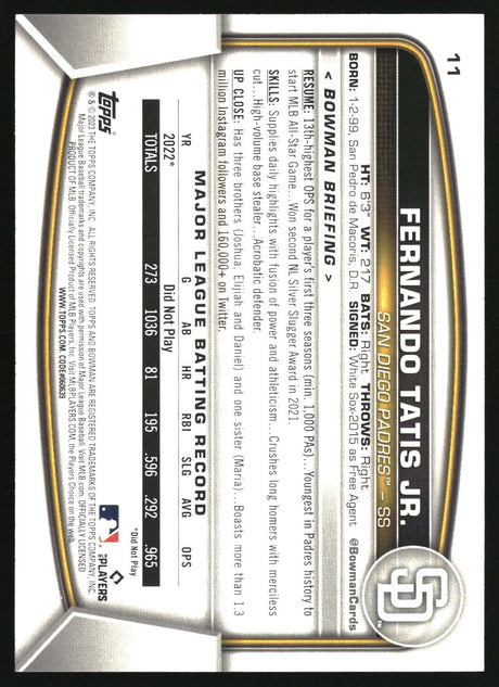 Fernando Tatis Jr. 2025 Topps Holiday Topps Originals 2025 Foil Buybacks #11
