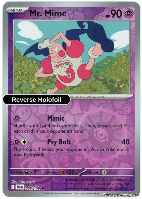 Mr. Mime - 058/159 - [JTG - SV09: Journey Together] - Reverse Holofoil