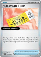 Redeemable Ticket - 156/159 - [JTG - SV09: Journey Together] - Reverse Holofoil