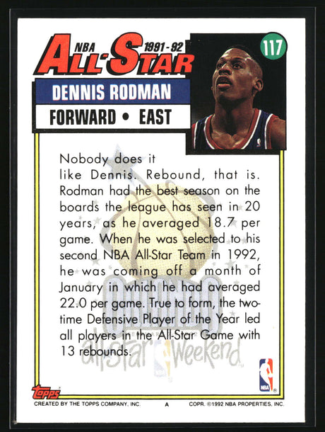 Dennis Rodman 1992-93 Topps #117
