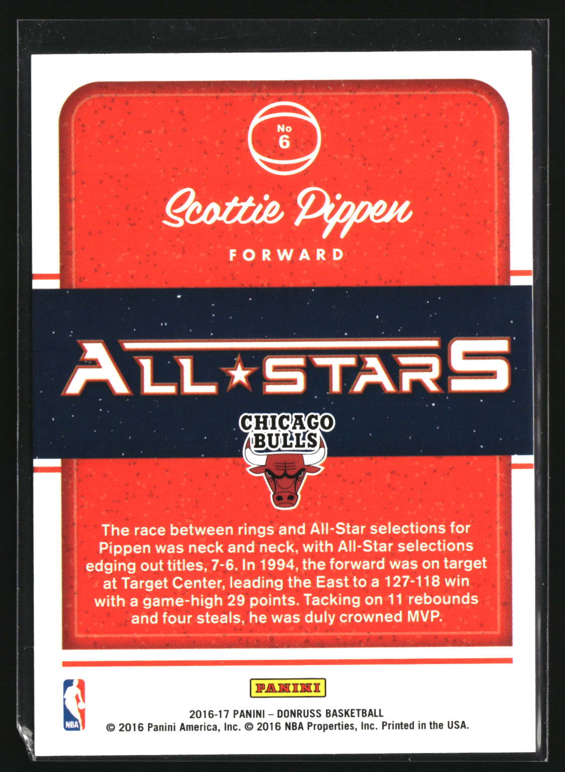 Scottie Pippen 2016-17 Donruss All-Stars #6