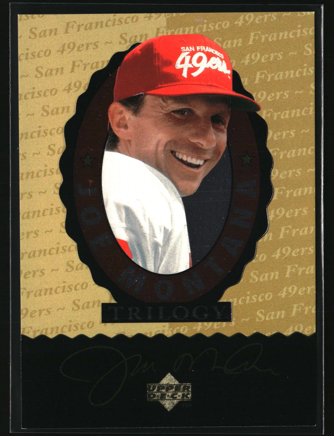 Upper Deck Header / Checklist 1995 Upper Deck Joe Montana Trilogy #NNO