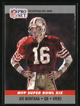 Joe Montana 1990 Pro Set Super Bowl MVP Collectibles #19