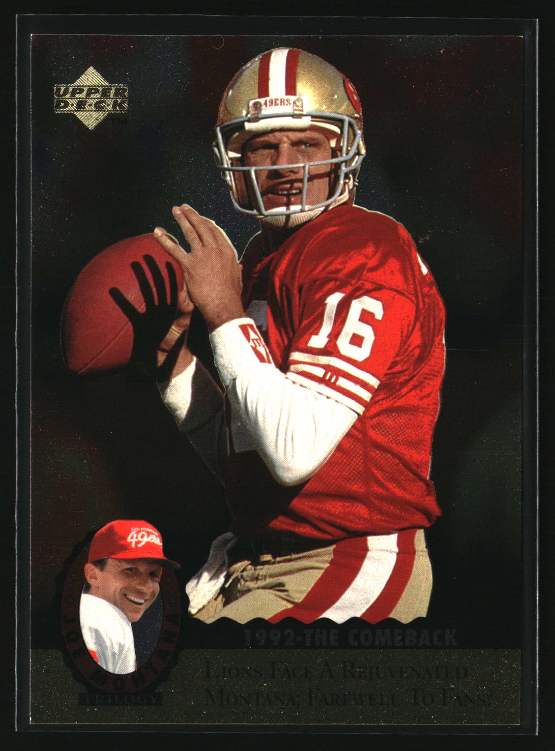 Joe Montana 1995 Upper Deck Joe Montana Trilogy #MT16