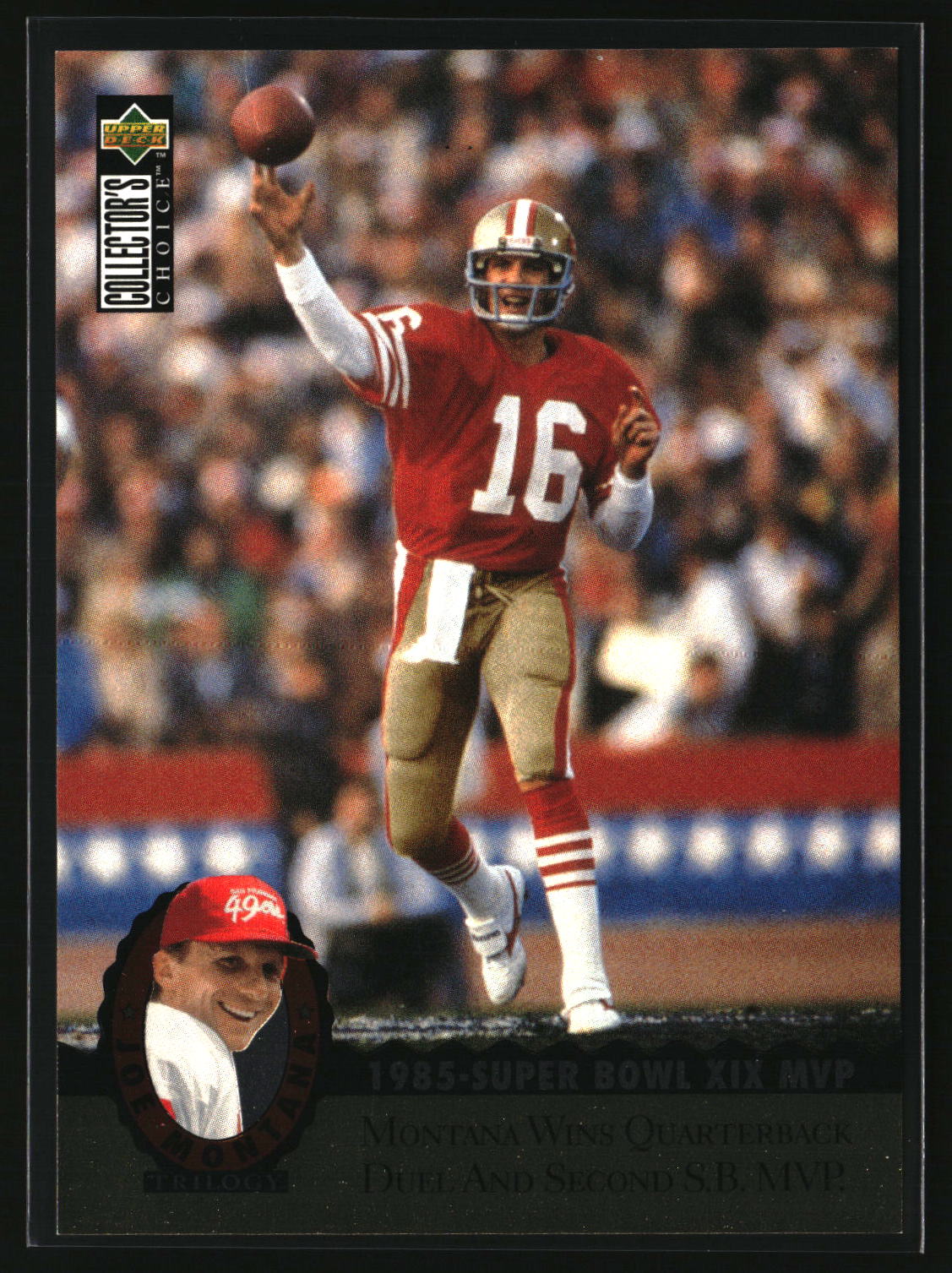 Joe Montana 1995 Collector's Choice Joe Montana Trilogy #MT8