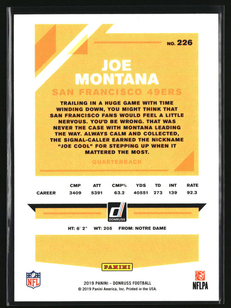 Joe Montana 2019 Donruss #226