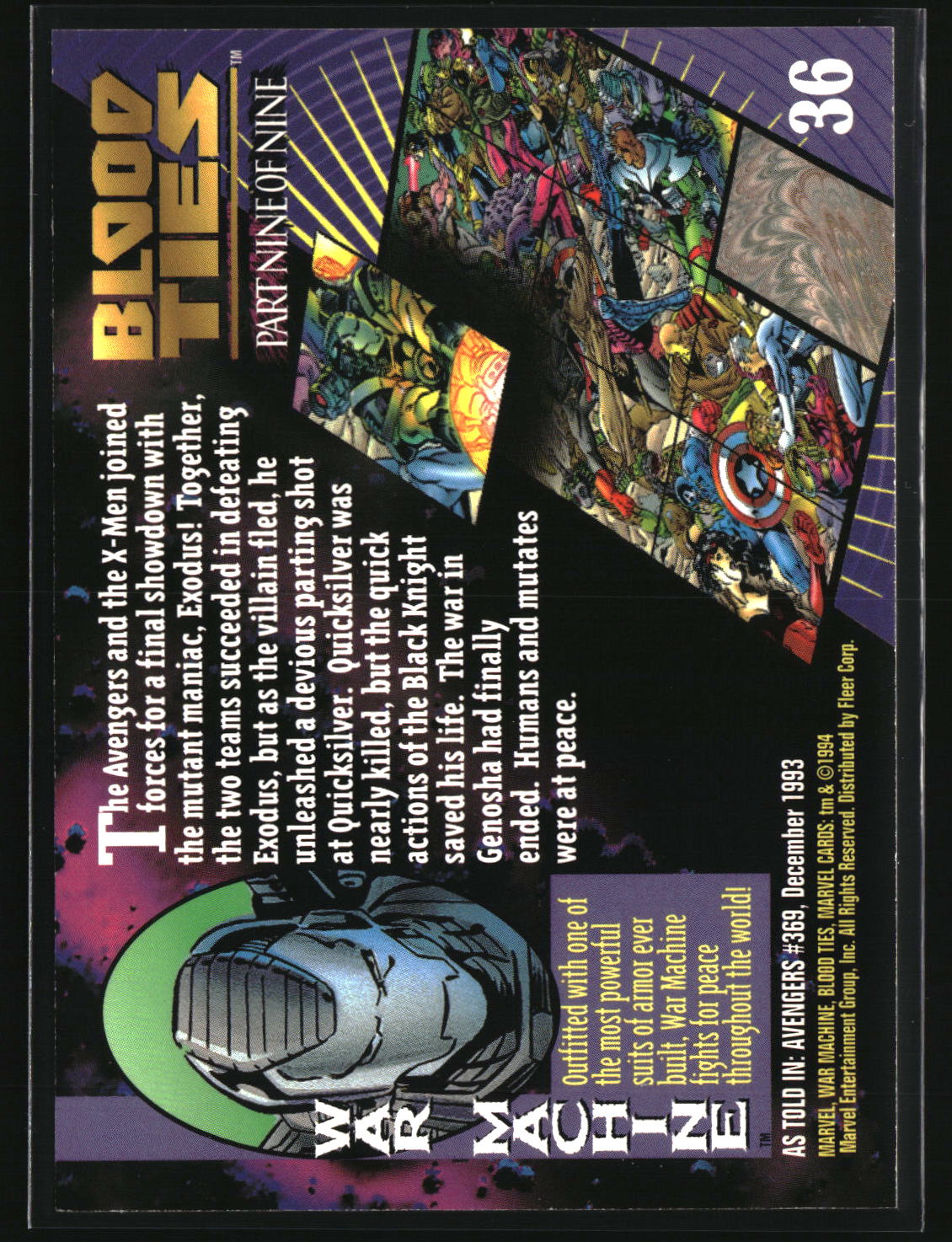 War Machine 1994 Fleer Marvel Universe #36