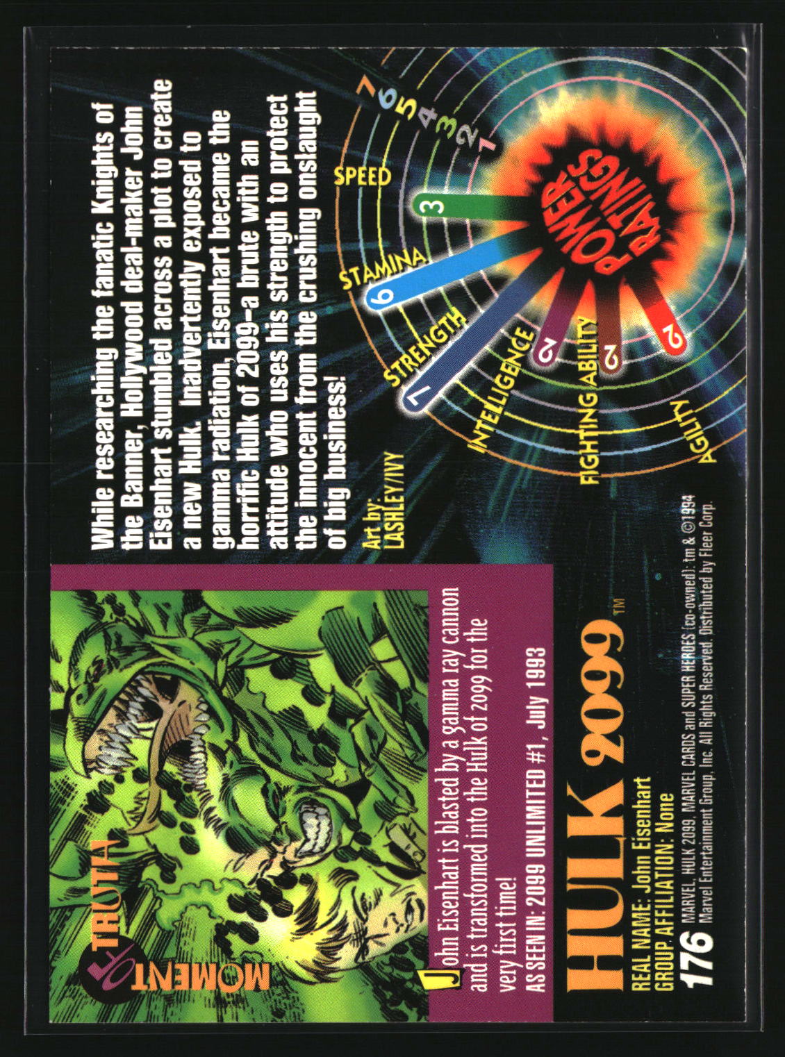 Hulk 2099 1994 Fleer Marvel Universe #176