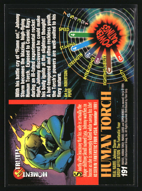 Human Torch 1994 Fleer Marvel Universe #191