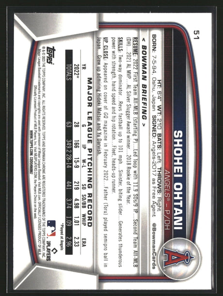 Shohei Ohtani 2023 Bowman Mojo Refractors #51