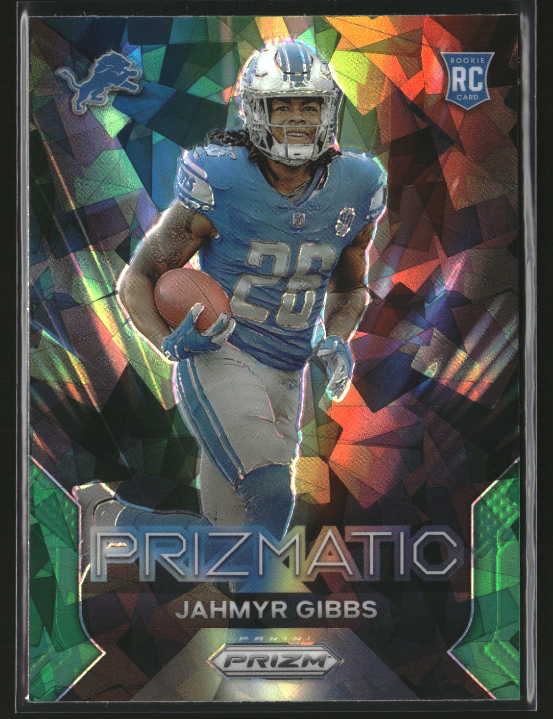 Jahmyr Gibbs 2023 Panini Prizm Prizmatic Prizms Green Ice #20