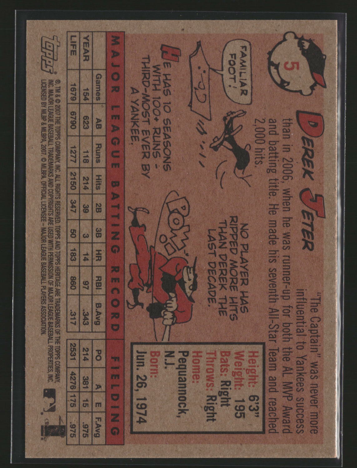 Derek Jeter 2007 Topps Heritage #5