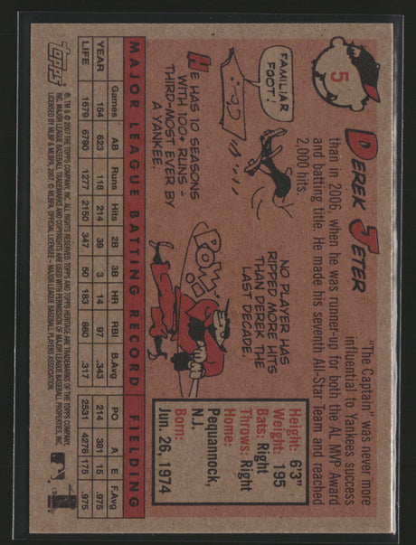 Derek Jeter 2007 Topps Heritage #5