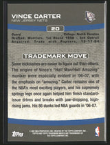 Vince Carter 2007-08 Topps Trademark Moves Orange #20 #/399