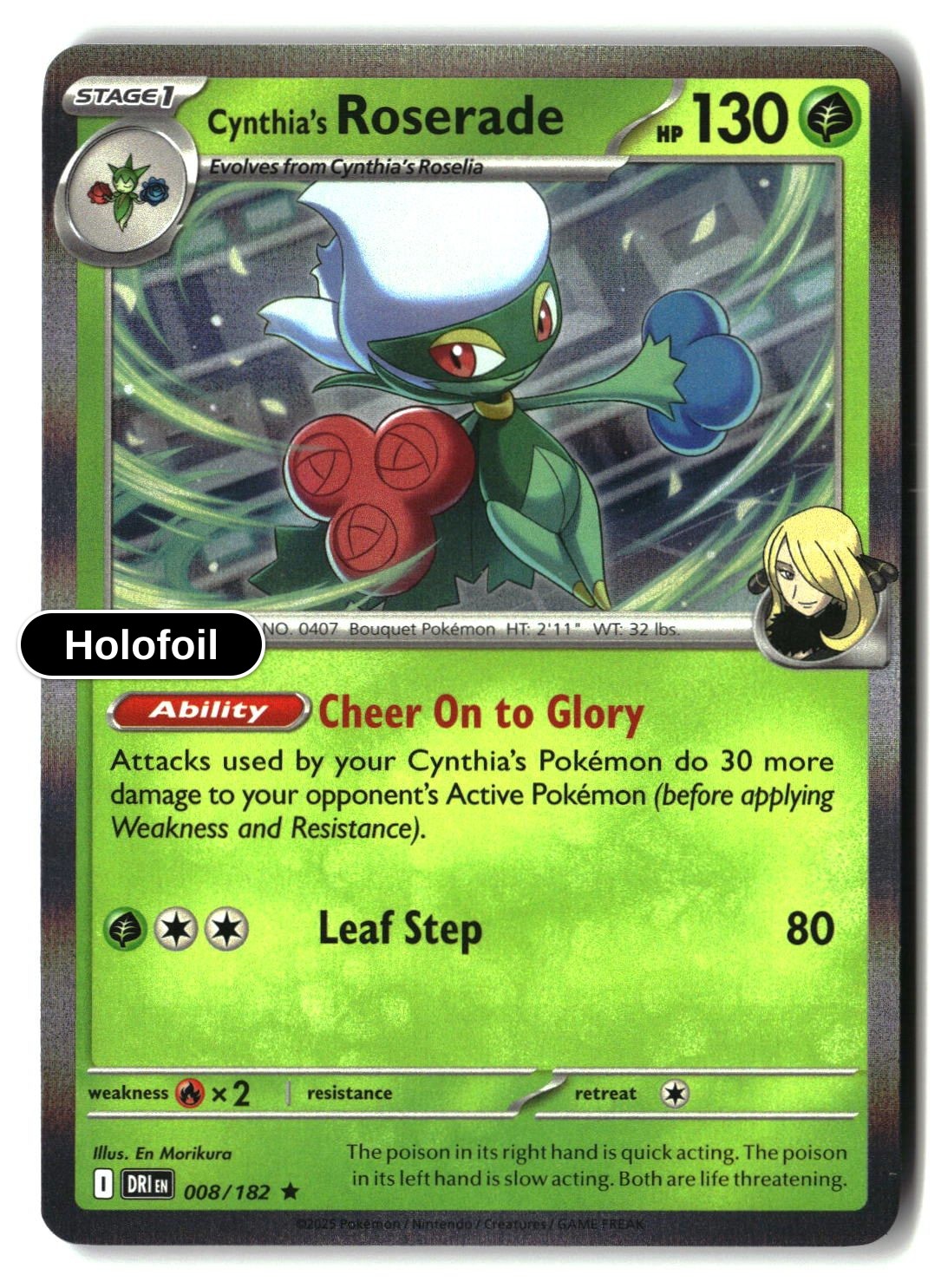 Cynthia's Roserade - 008/182 - [DRI - SV10: Destined Rivals] - Holofoil