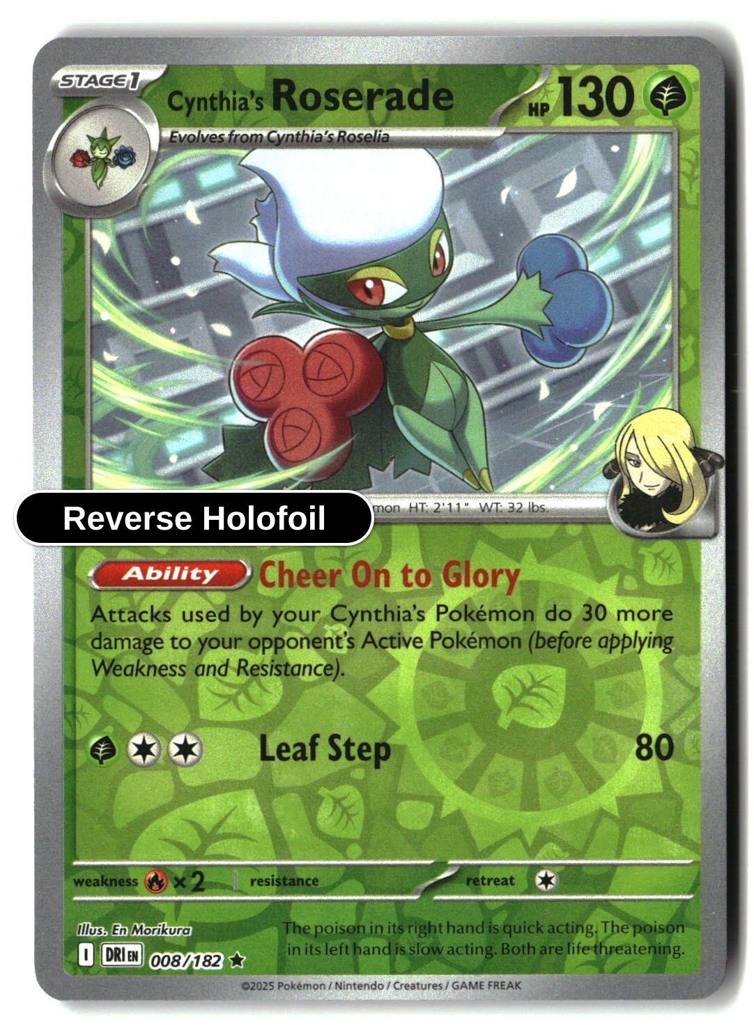 Cynthia's Roserade - 008/182 - [DRI - SV10: Destined Rivals] - Reverse Holofoil