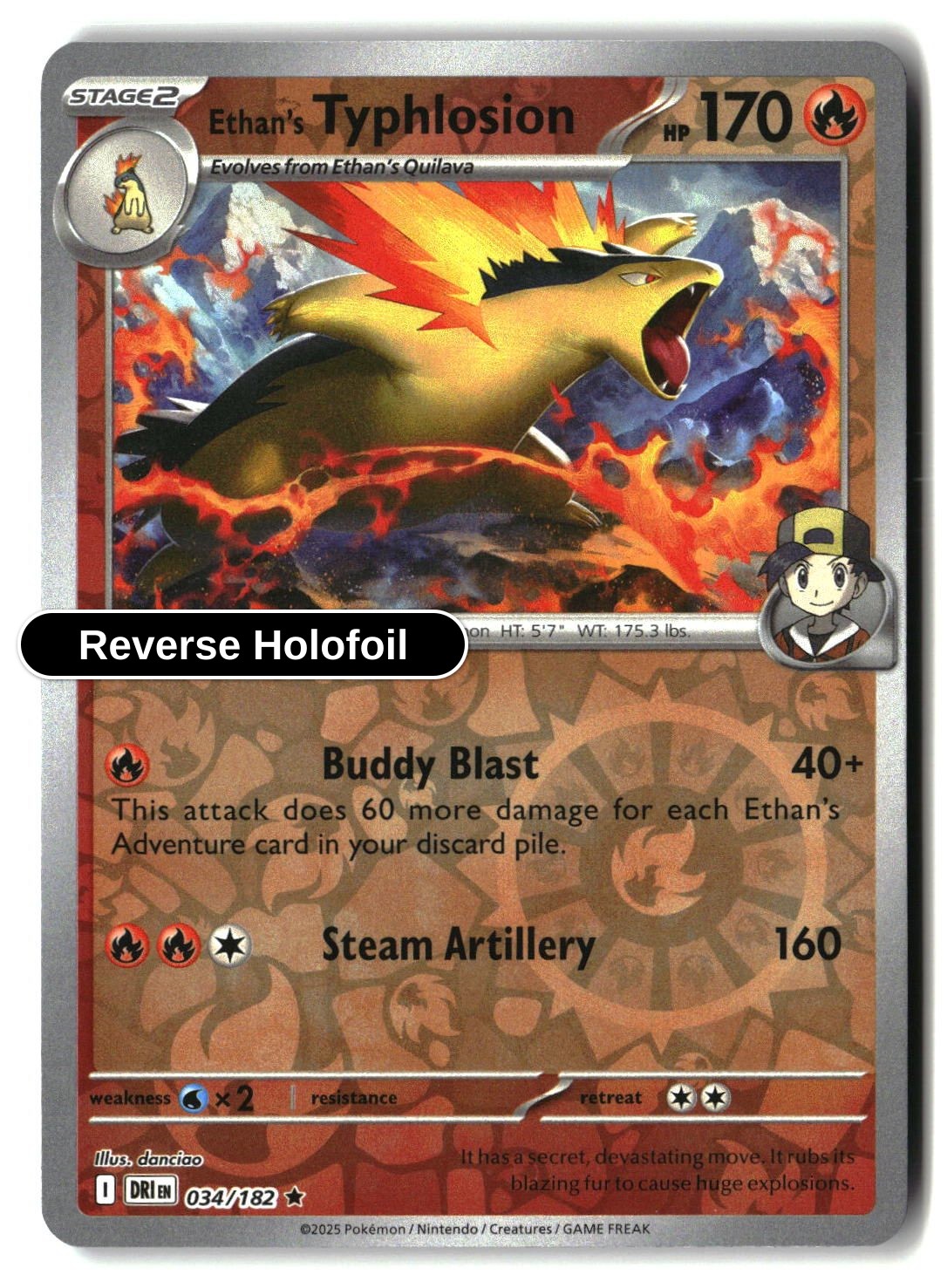 Ethan's Typhlosion - 034/182 - [DRI - SV10: Destined Rivals] - Reverse Holofoil