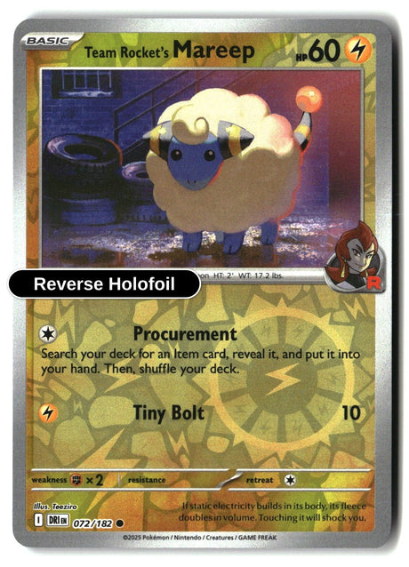 Team Rocket's Mareep - 072/182 - [DRI - SV10: Destined Rivals] - Reverse Holofoil