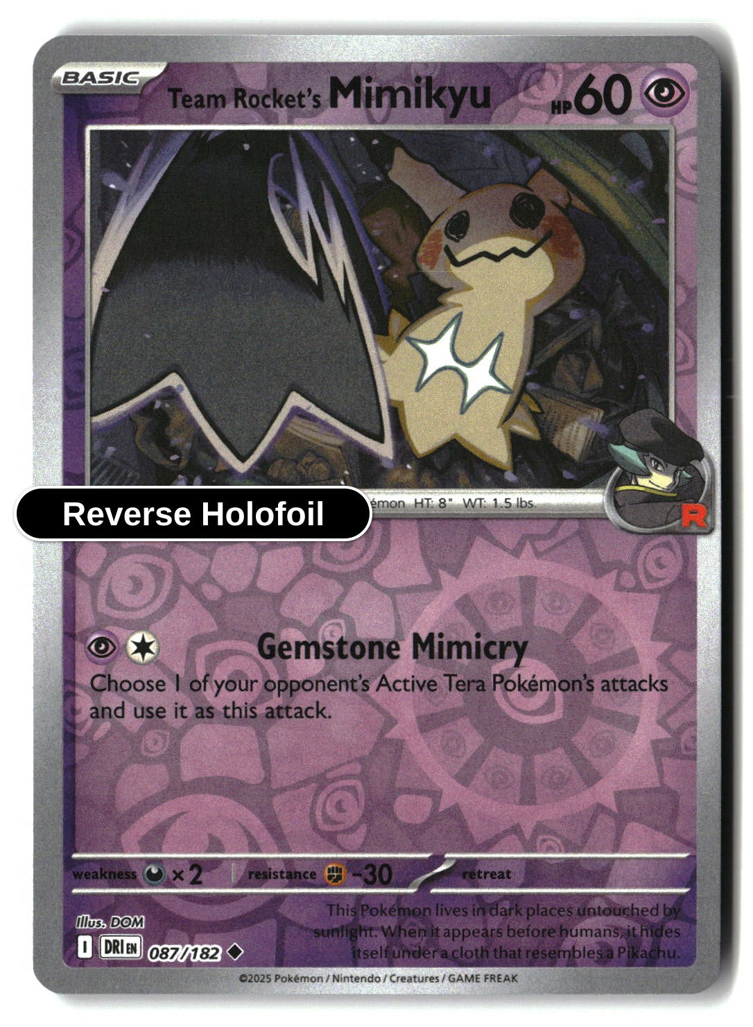Team Rocket's Mimikyu - 087/182 - [DRI - SV10: Destined Rivals] - Reverse Holofoil