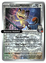 Team Rocket's Meowth - 149/182 - [DRI - SV10: Destined Rivals] - Reverse Holofoil