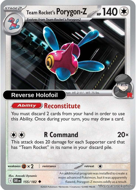 Team Rocket's Porygon-Z - 155/182 - [DRI - SV10: Destined Rivals] - Reverse Holofoil