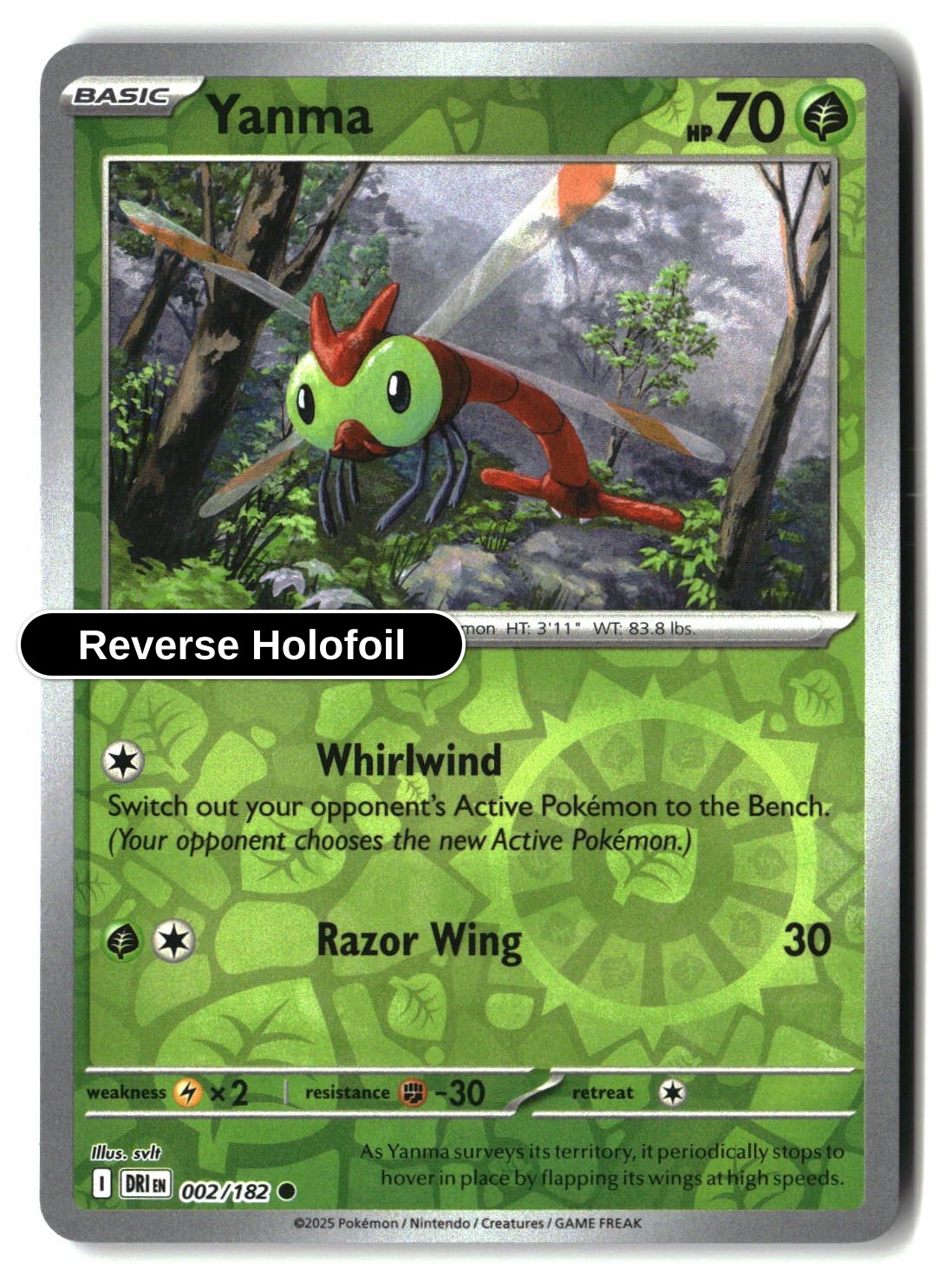 Yanma - 002/182 - [DRI - SV10: Destined Rivals] - Reverse Holofoil