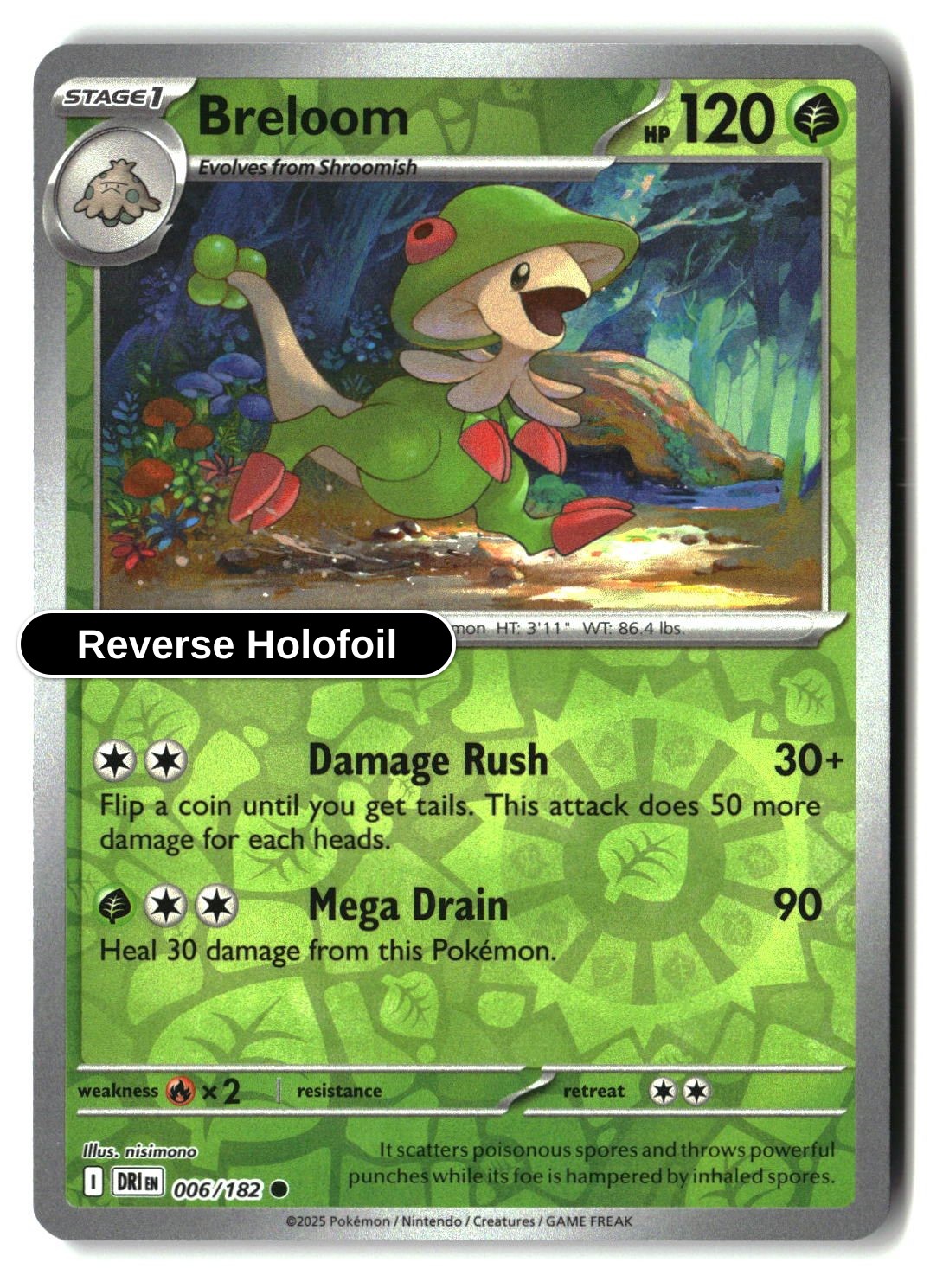 Breloom - 006/182 - [DRI - SV10: Destined Rivals] - Reverse Holofoil