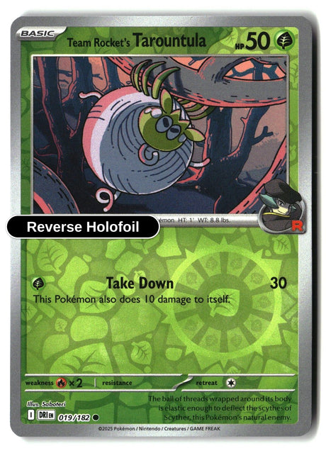 Team Rocket's Tarountula - 019/182 - [DRI - SV10: Destined Rivals] - Reverse Holofoil