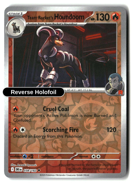 Team Rocket's Houndoom - 038/182 - [DRI - SV10: Destined Rivals] - Reverse Holofoil