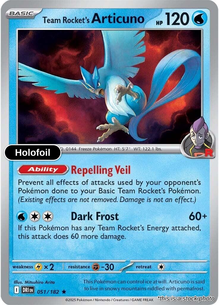 Team Rocket's Articuno - 051/182 - [DRI - SV10: Destined Rivals] - Holofoil