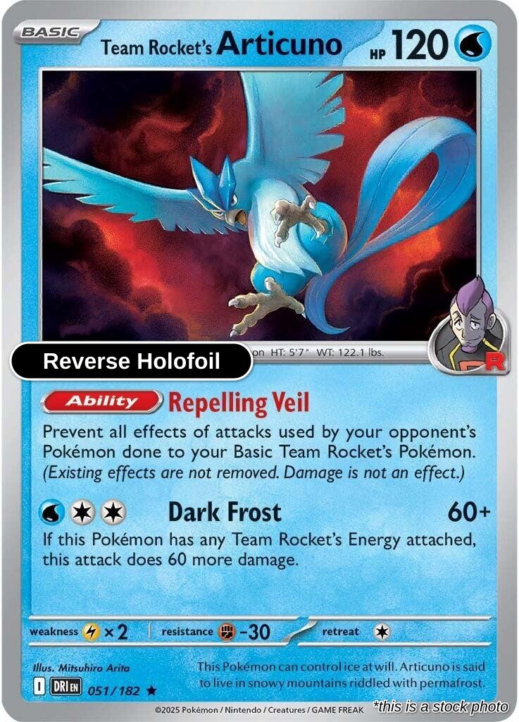 Team Rocket's Articuno - 051/182 - [DRI - SV10: Destined Rivals] - Reverse Holofoil