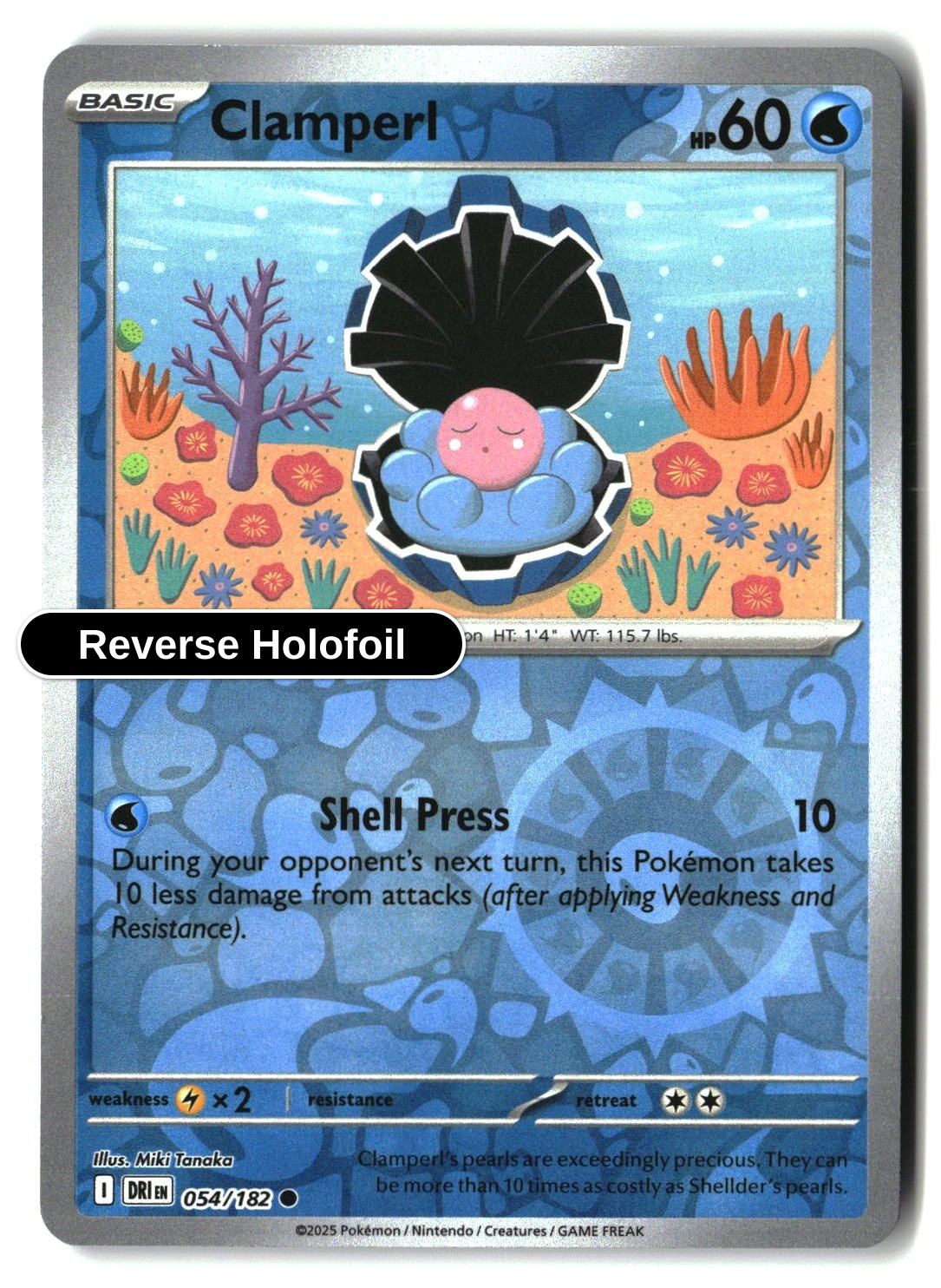 Clamperl - 054/182 - [DRI - SV10: Destined Rivals] - Reverse Holofoil