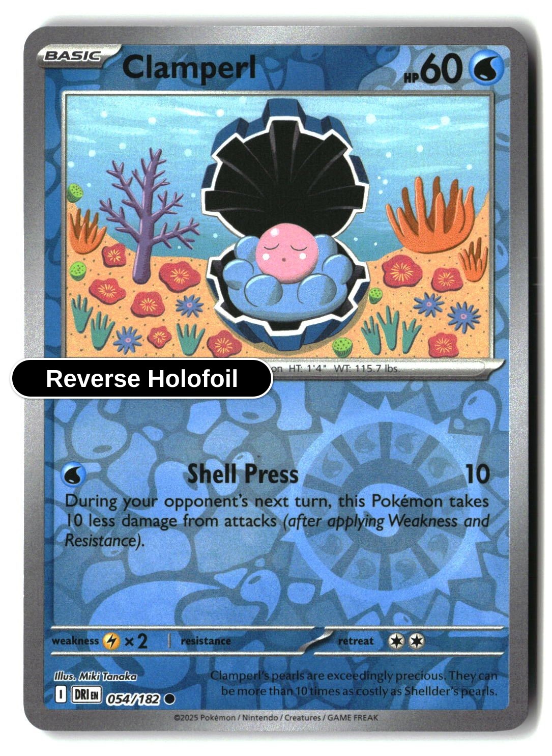 Clamperl - 054/182 - [DRI - SV10: Destined Rivals] - Reverse Holofoil