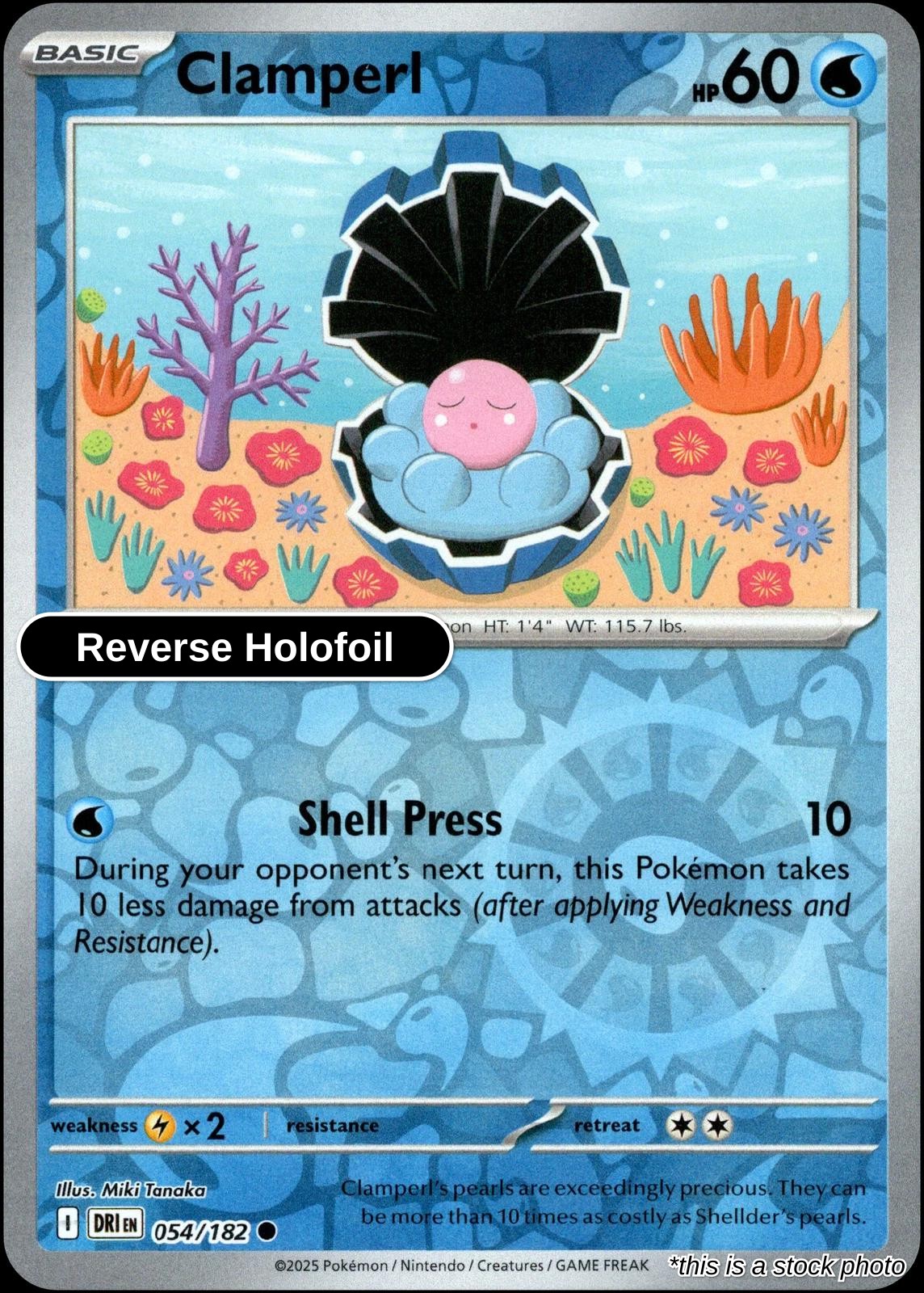 Clamperl - 054/182 - [DRI - SV10: Destined Rivals] - Reverse Holofoil