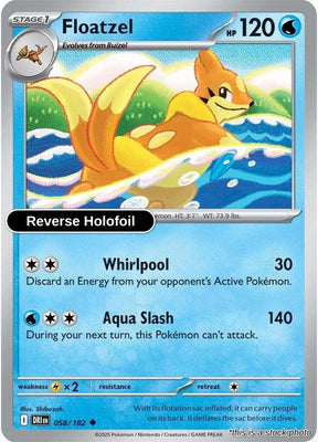 Floatzel - 058/182 - [DRI - SV10: Destined Rivals] - Reverse Holofoil