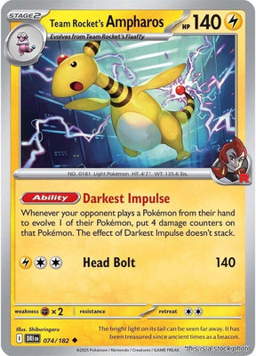 Team Rocket's Ampharos - 074/182 - [DRI - SV10: Destined Rivals]