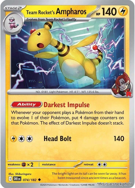 Team Rocket's Ampharos - 074/182 - [DRI - SV10: Destined Rivals]