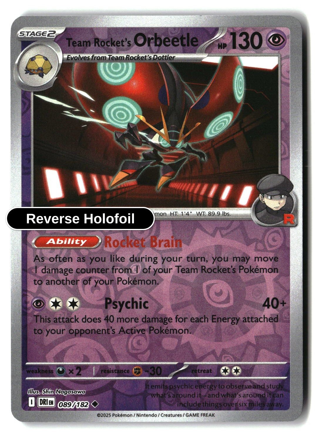 Team Rocket's Orbeetle - 089/182 - [DRI - SV10: Destined Rivals] - Reverse Holofoil