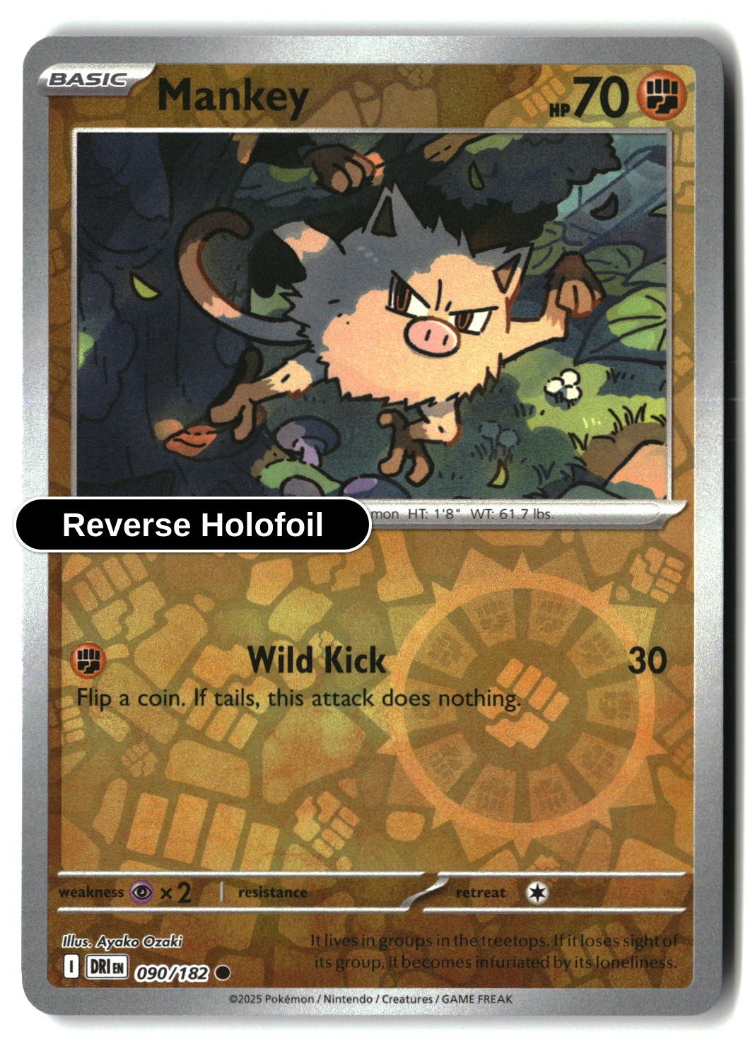 Mankey - 090/182 - [DRI - SV10: Destined Rivals] - Reverse Holofoil